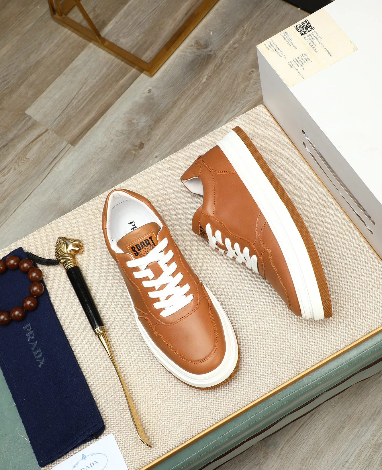Men's men's shoes 💰440 high-end version. PRADA (Prada) men's casual style, compare the quality at the counter 🧚🏿♂️Imported cowhide fabric 🐎Water-dyed comfortable and soft cowhide lining for feet 🐂Genuine leather outsole with label 🎉 Size 38-44. Can be customized for 45💥🏆